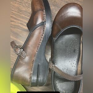 Dansko Brown Platform Shoes with Chunky Sole